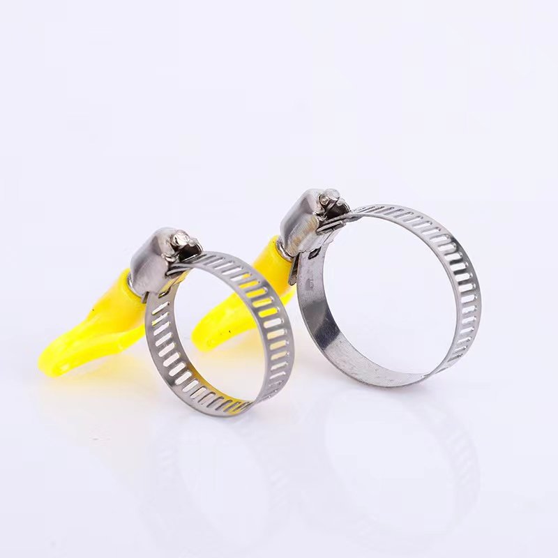 Factory wholesale small American stainless steel plastic handle hose clamp, water pipe fixing clamp, pipe clamp,gas