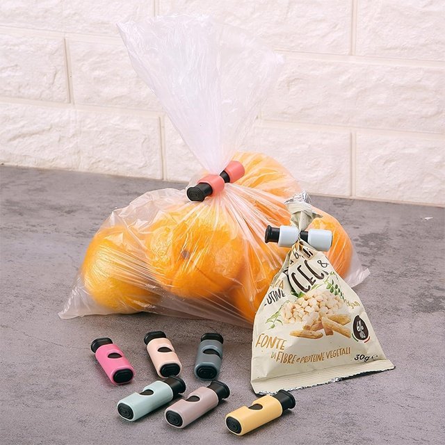 8 in 1 Easy Squeeze Sealing Clip Pack Non-Slip Grip Bread Storage Bag Clips Plastic Food Bag Seal Clip for Kitchen