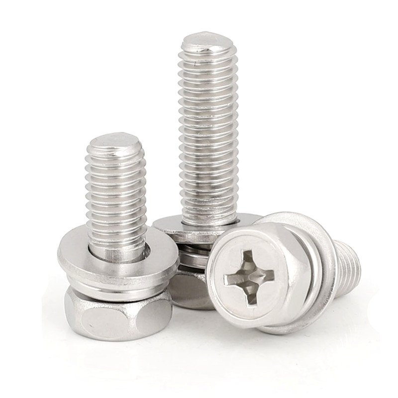 Color Zinc Plated Black Steel 4.8 6.8 8.8 Grade Metal Combination Combine Hexagon Hex Head Phillips Cross Recessed Screw Bolt