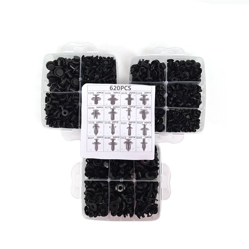 635PCS Car Plastic Fastener Clips Set Mixed Auto Body Push Retainer Pin Rivet With Tools Bumper Door Trim Panel Fastener Clip