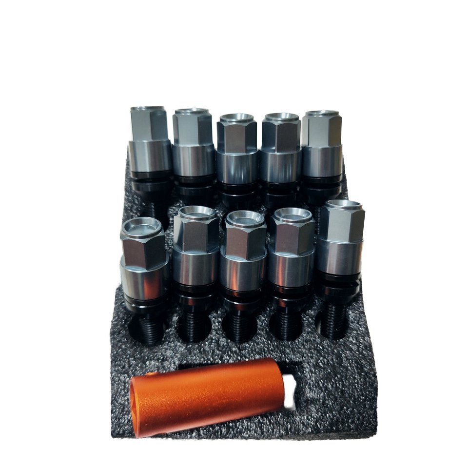 Universal Titanium Color M14x1.25 Conical Flat Cap Bolts for Benz BMW Porsche Audi VW Modified Steel Iron Wheel Hub Car Bolt