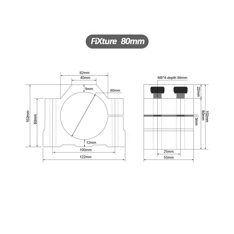 HLTNC Four-hole 3-hole aluminum alloy fixture for the main shaft 52mm 55mm 65mm 80mm 100mm FOR spindle