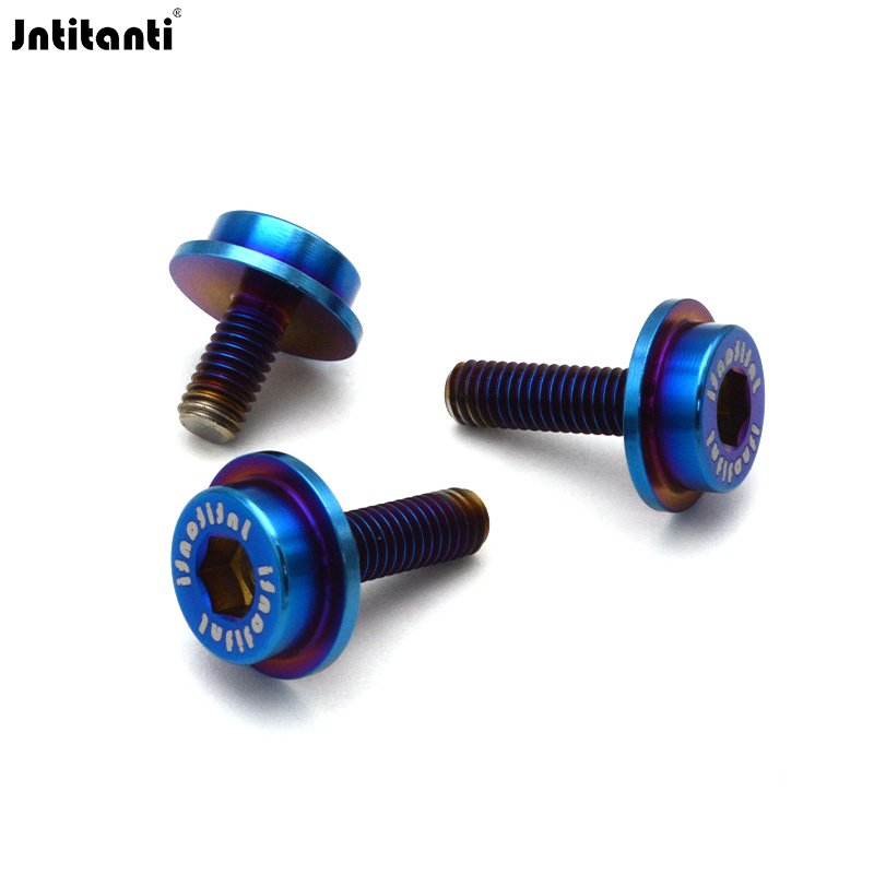 Custom Blue Color Gr.5 Titanium Alloy Ti-6Al-4V Fastening Bolt for Automobile Motorcycle License Plate