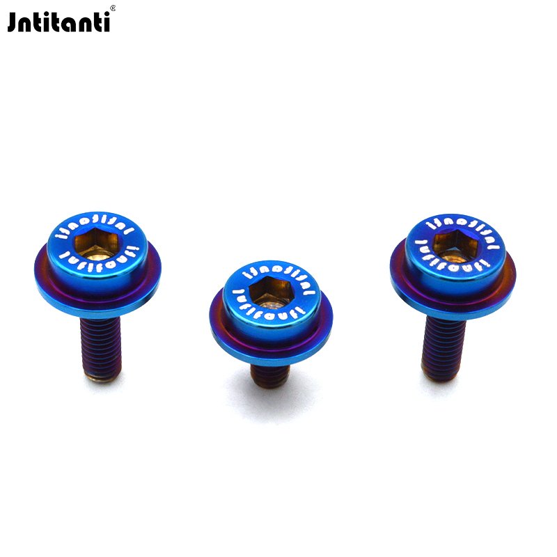 Custom Blue Color Gr.5 Titanium Alloy Ti-6Al-4V Fastening Bolt for Automobile Motorcycle License Plate