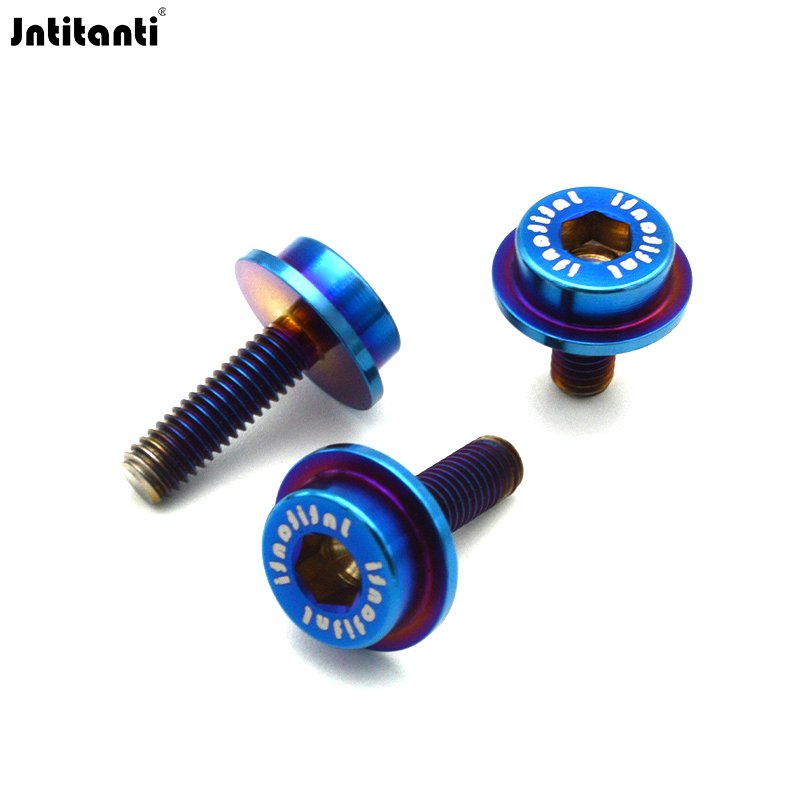 Custom Blue Color Gr.5 Titanium Alloy Ti-6Al-4V Fastening Bolt for Automobile Motorcycle License Plate