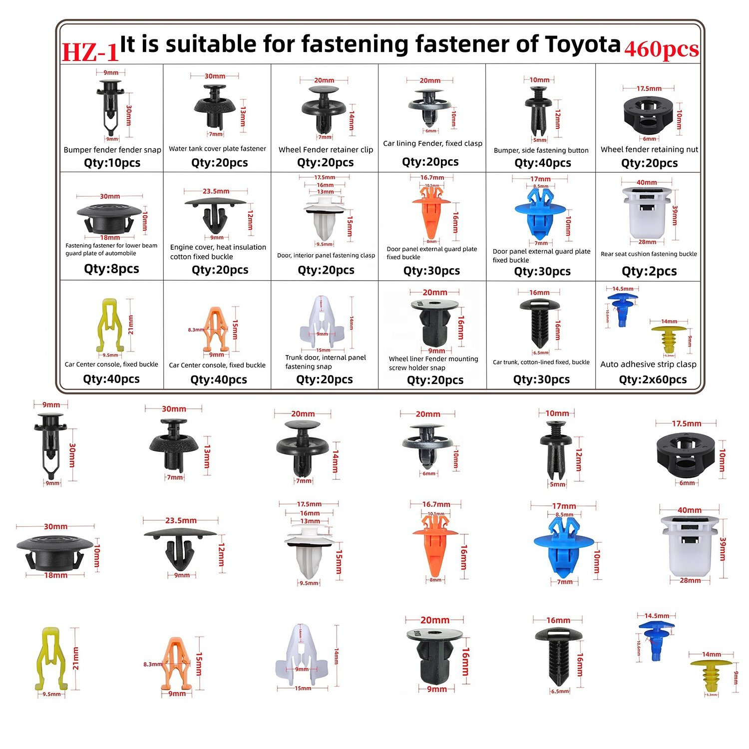 Universal Auto Body Fastener Car Seat Buckle Plastic Nylon Rear Seat Cushion Clips