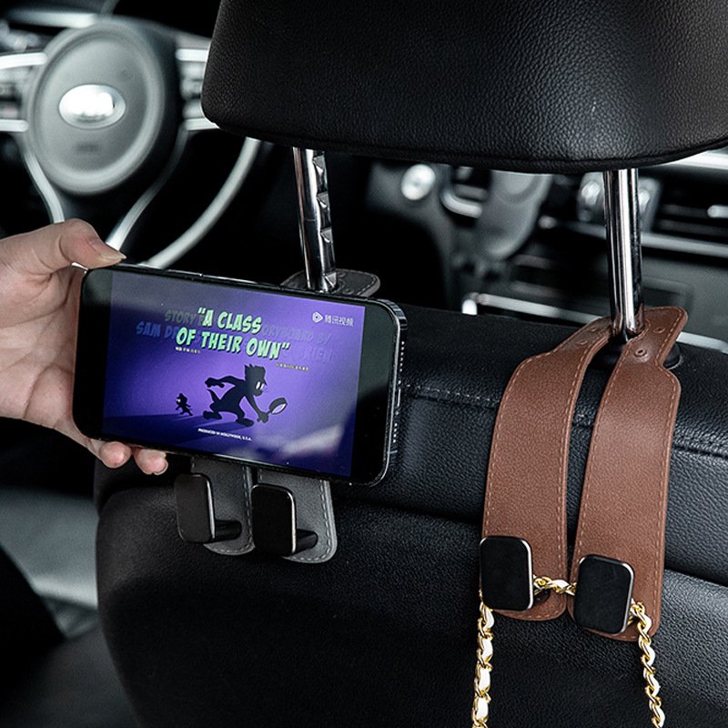 TY Wholesale Car Seat Back Phone Stand Hook Imitation Fur Car Hidden Inside the Zinc Alloy Hook Auto Parts