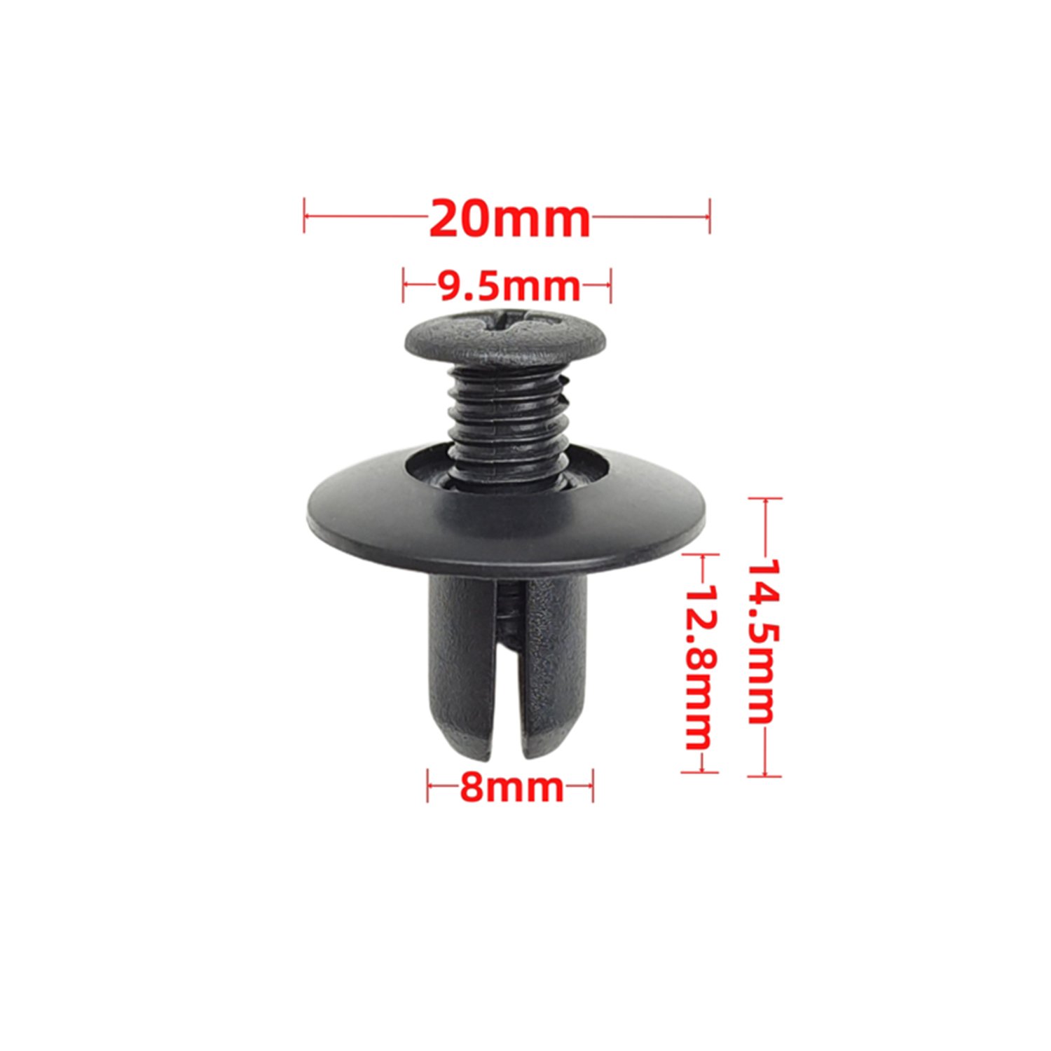 Universal Auto Fastener Plastic Nylon Clip 8mm Push-type Retainer Clip Bumper Clips
