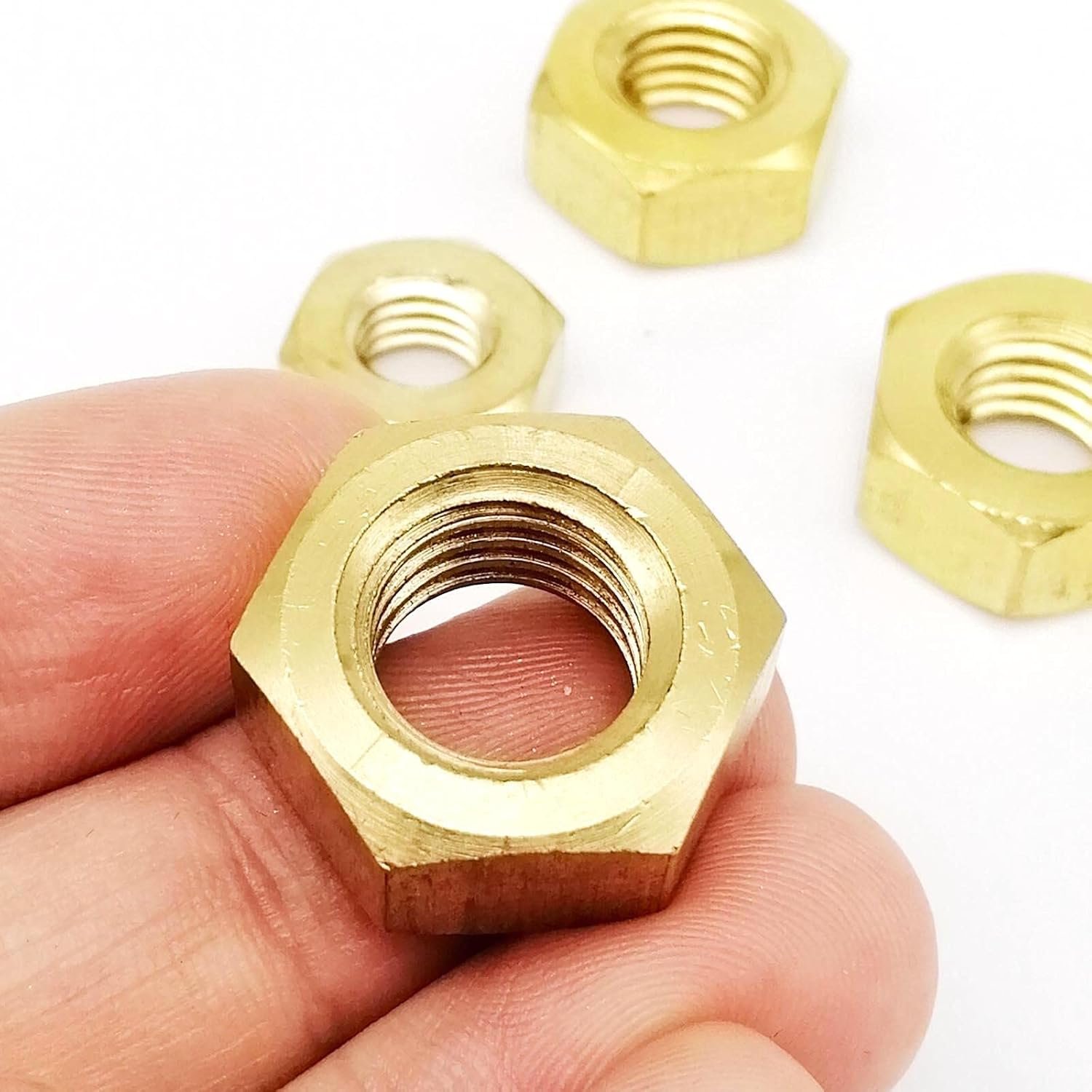 M3 M4 M5 M6 M8 M10 M12 Metric Din 934 Polished Copper Hexagon Lock Nut Plain Brass Hex Nut for Bolt