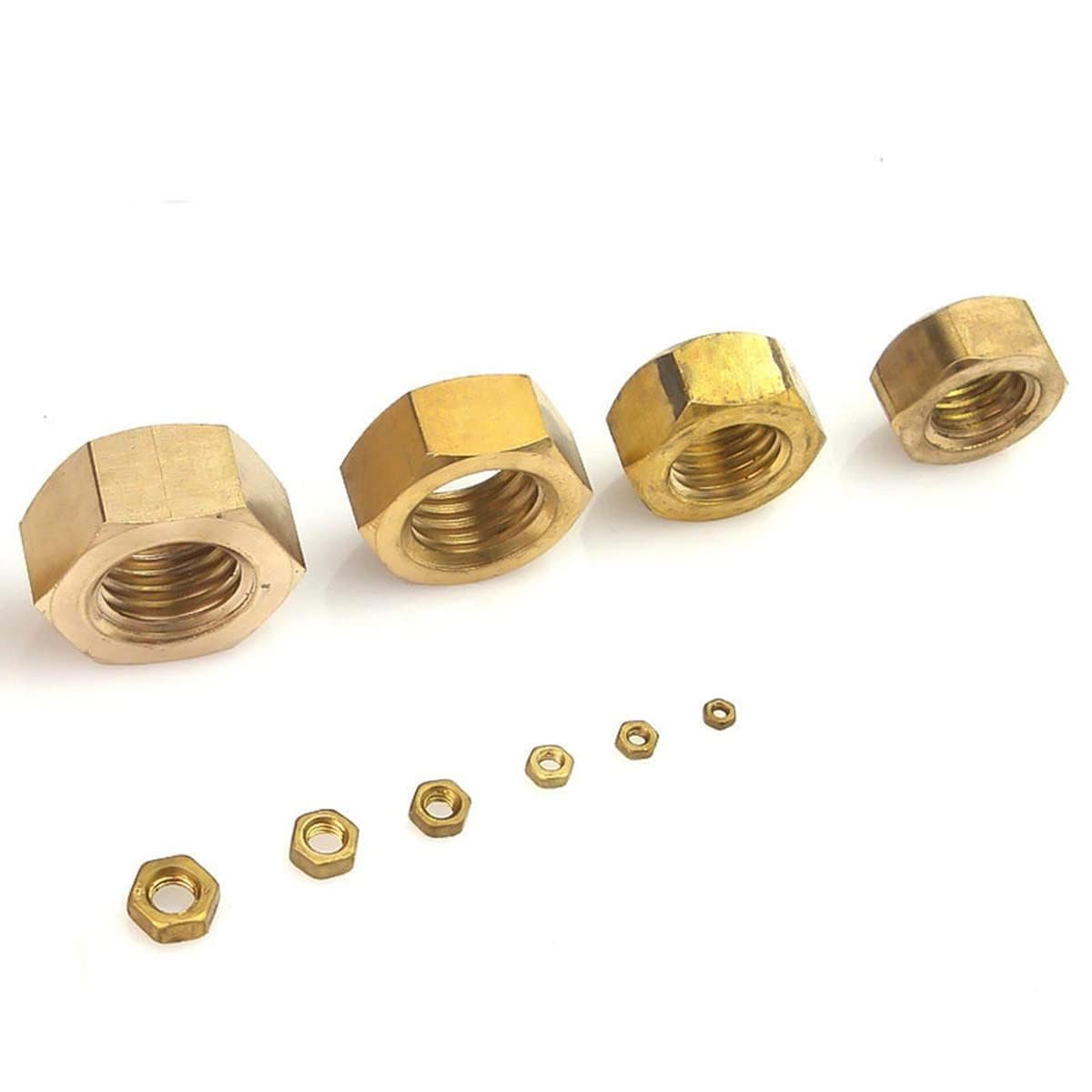 M3 M4 M5 M6 M8 M10 M12 Metric Din 934 Polished Copper Hexagon Lock Nut Plain Brass Hex Nut for Bolt