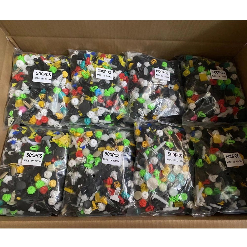Mixed 500PCS Car Body Plastic Push Pin Rivet Fasteners Door Trim Clip Assortments Kit Auto Fastener And Clip