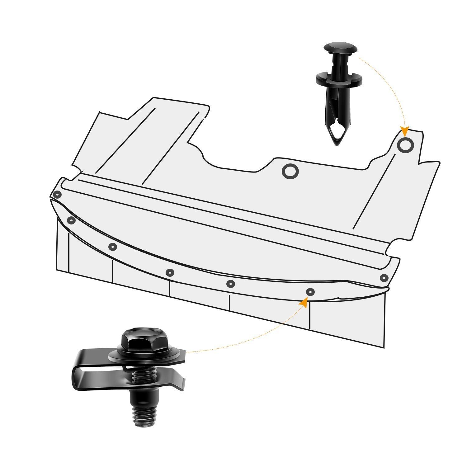wholesale auto fastener clips European car body push retainer universal bumple clip Japanese cars mix automotive nody clips