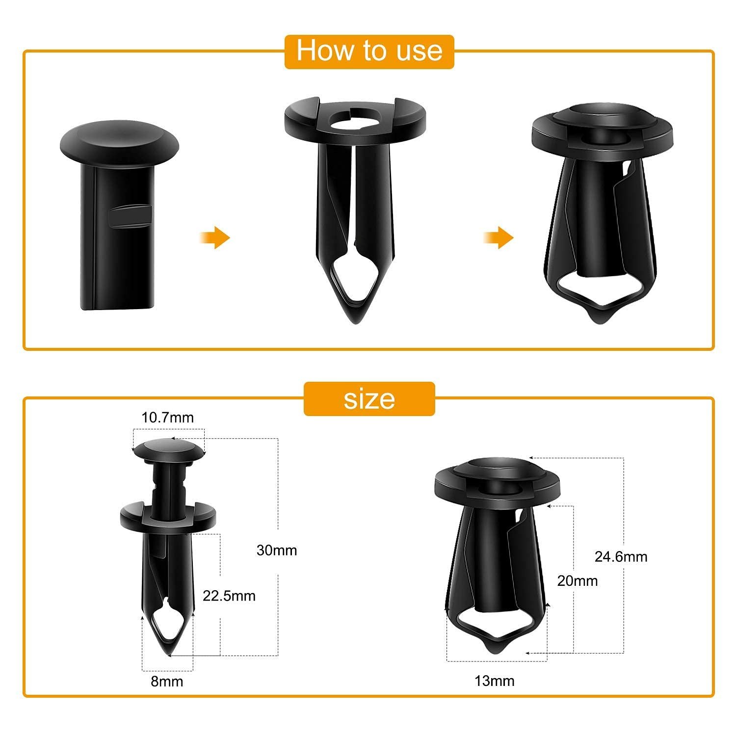 wholesale auto fastener clips European car body push retainer universal bumple clip Japanese cars mix automotive nody clips