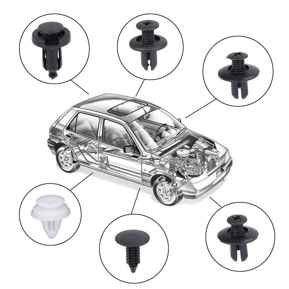 635pcs Car Plastic Fastener Clips Set with Box Mixed Auto Body Push Retainer Pin Rivet Bumper Door Trim Panel Fastener Clip Kit