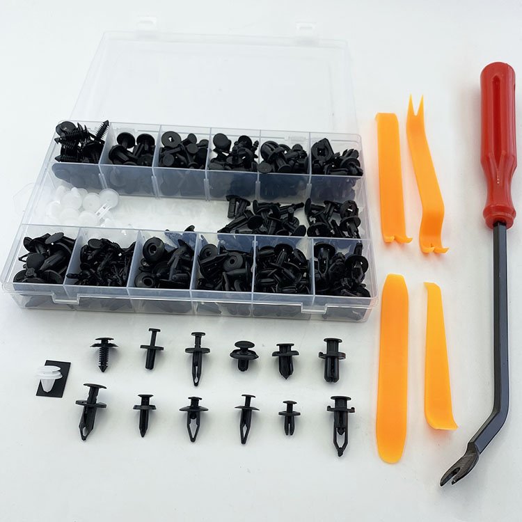229pcs Bumper Clamp With Fastener Remover Automotive Plastic Rivet Fastener Push Clamp Door Trim Clamp 1 Fastener Remover