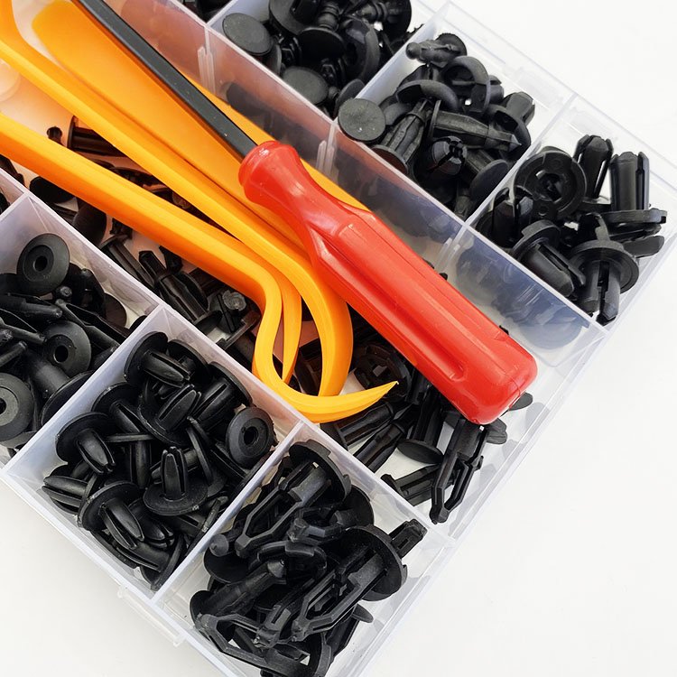 229pcs Bumper Clamp With Fastener Remover Automotive Plastic Rivet Fastener Push Clamp Door Trim Clamp 1 Fastener Remover