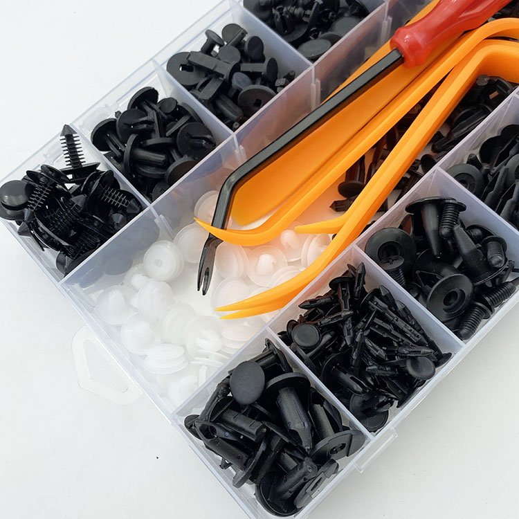 229pcs Bumper Clamp With Fastener Remover Automotive Plastic Rivet Fastener Push Clamp Door Trim Clamp 1 Fastener Remover
