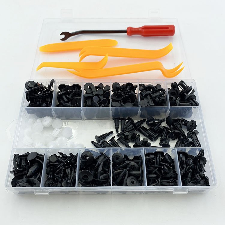 229pcs Bumper Clamp With Fastener Remover Automotive Plastic Rivet Fastener Push Clamp Door Trim Clamp 1 Fastener Remover