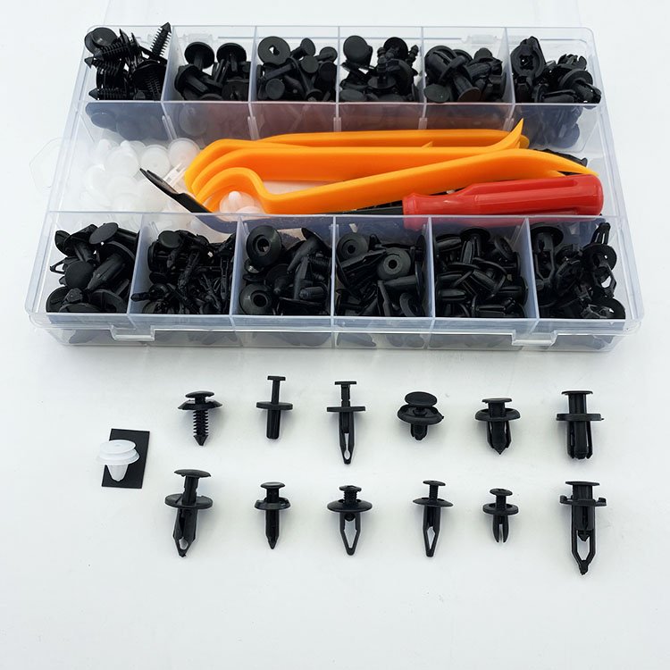 229pcs Bumper Clamp With Fastener Remover Automotive Plastic Rivet Fastener Push Clamp Door Trim Clamp 1 Fastener Remover