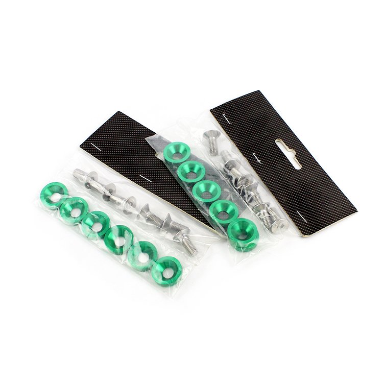 JDM Car Modified Fasteners Light Weight Aluminum Fender Washer Kit With Countersunk Philip Head Screws