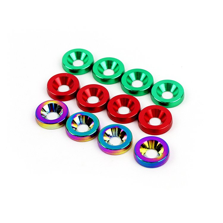 JDM Car Modified Fasteners Light Weight Aluminum Fender Washer Kit With Countersunk Philip Head Screws