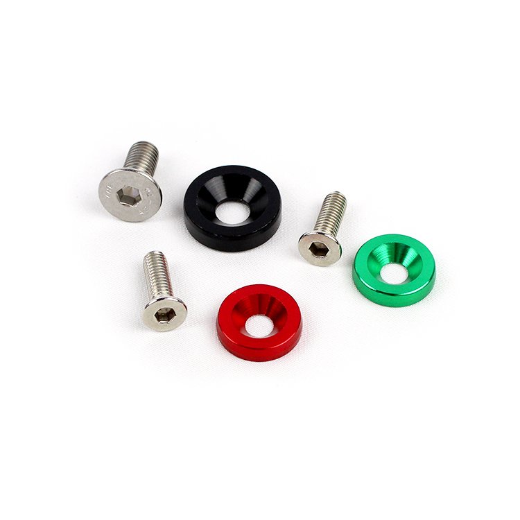 JDM Car Modified Fasteners Light Weight Aluminum Fender Washer Kit With Countersunk Philip Head Screws