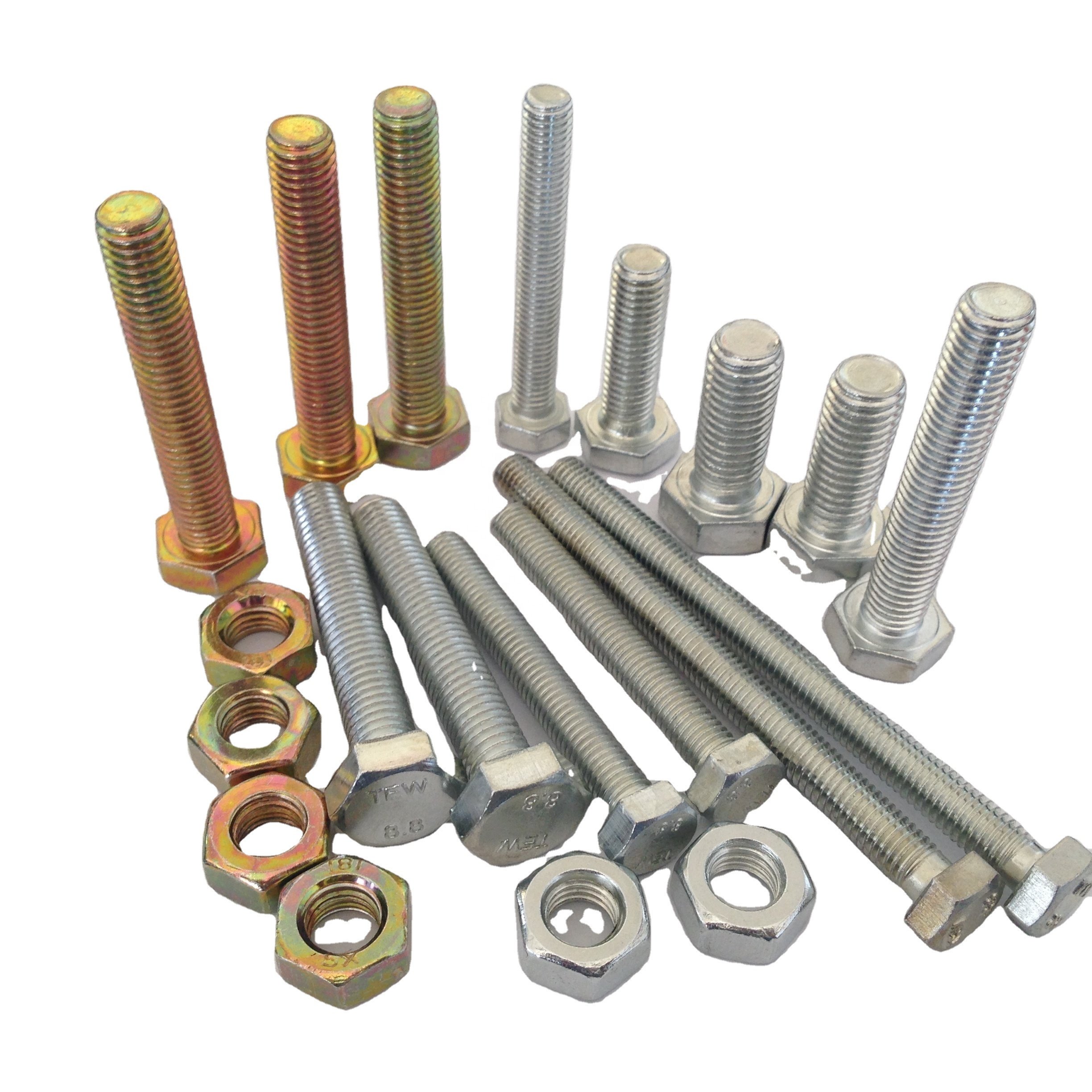 Fasteners Galvanized Hex Bolt Din933 Din931 Hot Dip Galvanized Hex Bolt Din933 Fob Price for M8 Bolt & Nut (galvanized Steel)