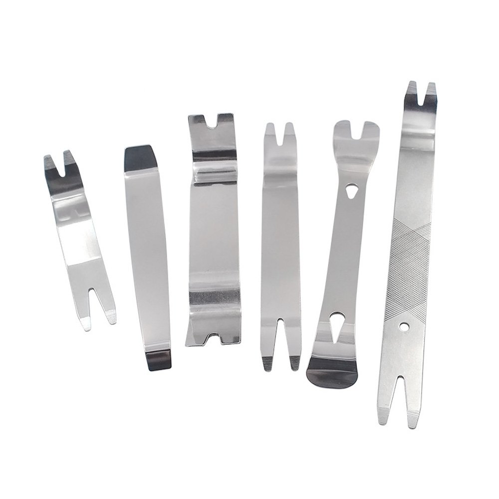 6pcs Auto Trim Removal Tools Fastener Remover Pry Bar Scraper For Door Trim Molding Dash Panel