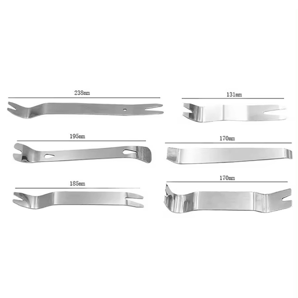 6pcs Auto Trim Removal Tools Fastener Remover Pry Bar Scraper For Door Trim Molding Dash Panel