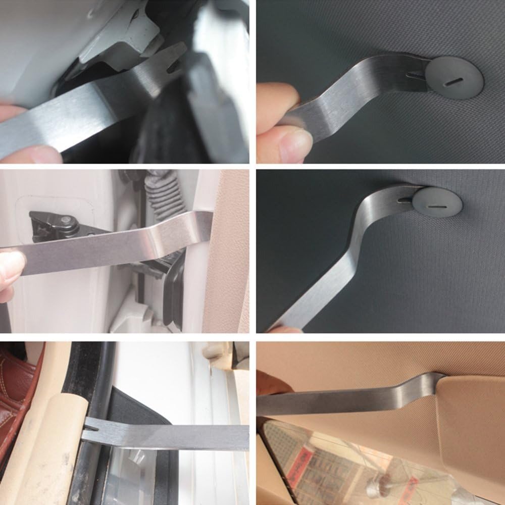 6pcs Auto Trim Removal Tools Fastener Remover Pry Bar Scraper For Door Trim Molding Dash Panel