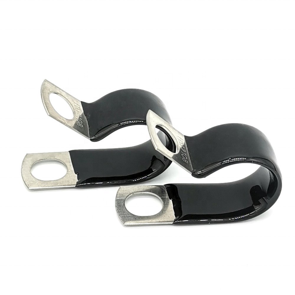 Good Quality 20mm Dia Steel P-clip with Vinyl PVC Rubber Coated Fixing Pipe Clamp Clips
