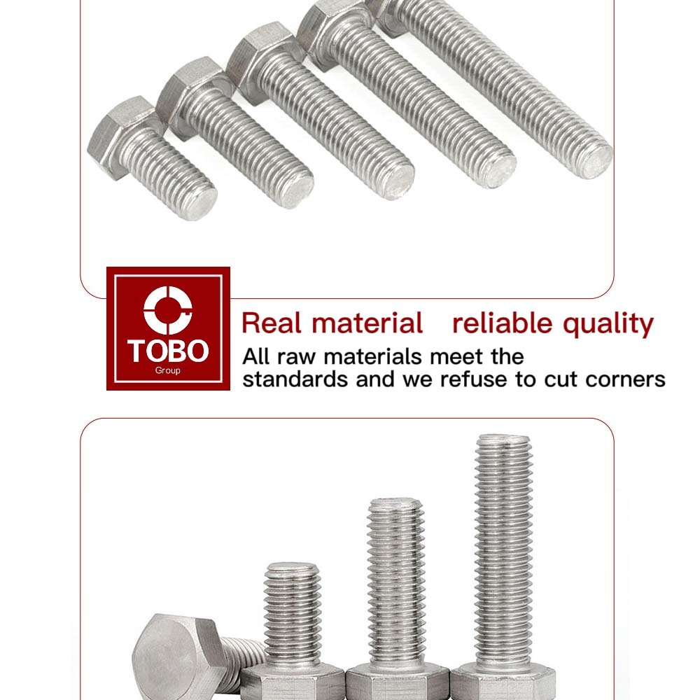 TOBO China Screw Bolt Factory Free Sample Precision Various Material Stainless Steel fasteners Titanium Bolt Bolts And Nuts