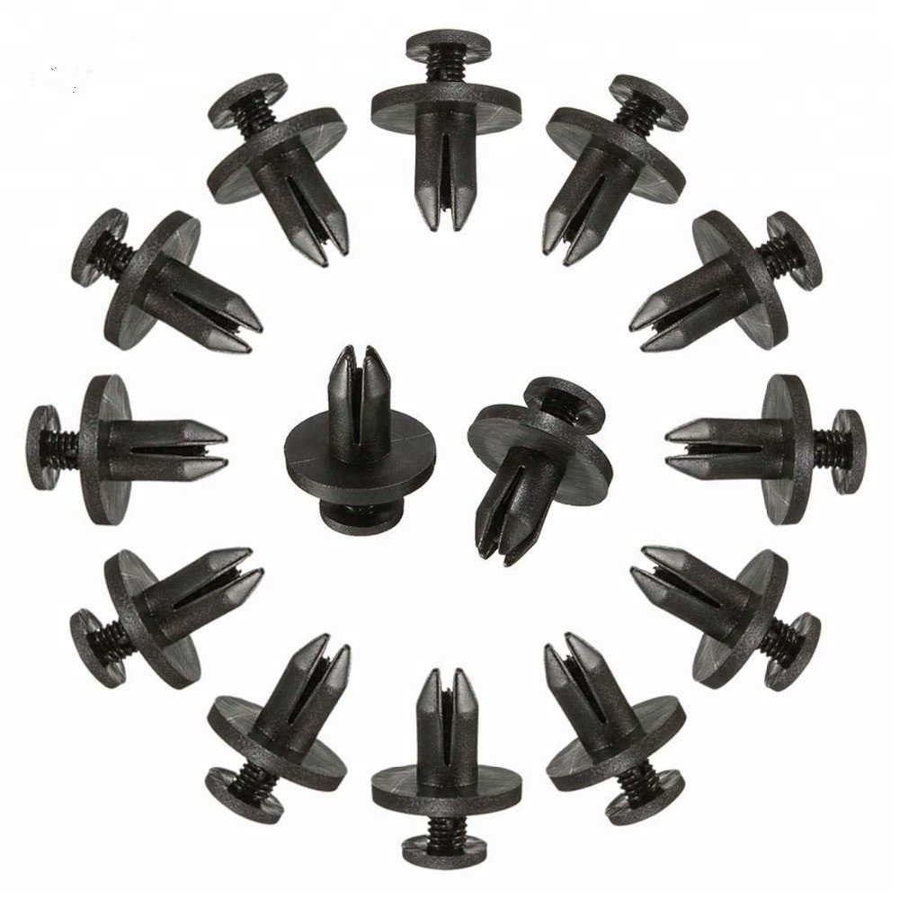 100 Pcs Auto Bumper Fastener 6mm Hole Push Rivet Retainer Engine Cover Clips Car Door Trim Panel Clip Fasteners