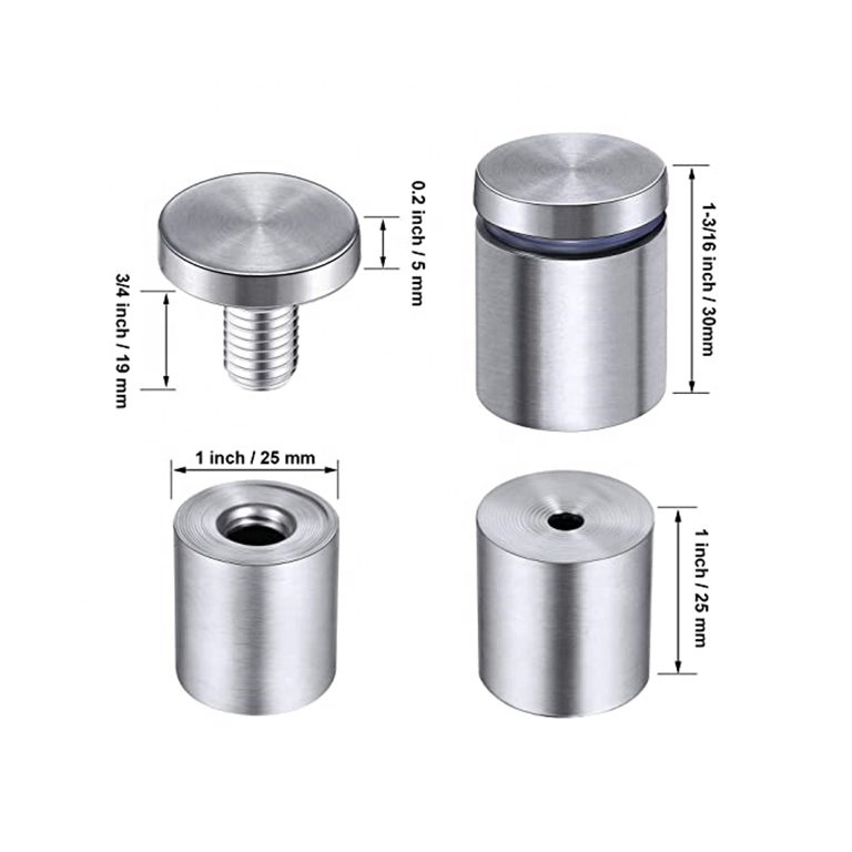 Matte Black Table Top Sign Standoffs Fasteners for Glass Stainless Steel SI Standoff Screws
