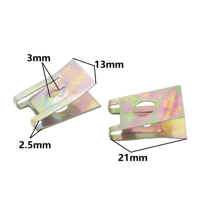 U-Type Car Clips Metal Clip U-Type Screw Gasket 3mm hole For Fender Auto Car Body Fastener Speed Metal Mounting Clamp