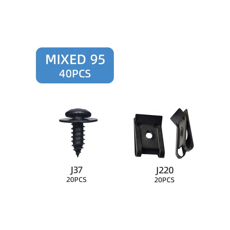 In mixed packaging various types of body fastening rivets for wholesale sale