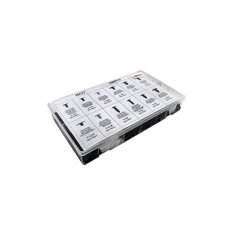 340pcs Bumper Fastener Rosette Rivet Clips Kit Bulk Car Parts He17 Auto Clips Plastic Fastener 12 Species 24box/carton OEM /ODM