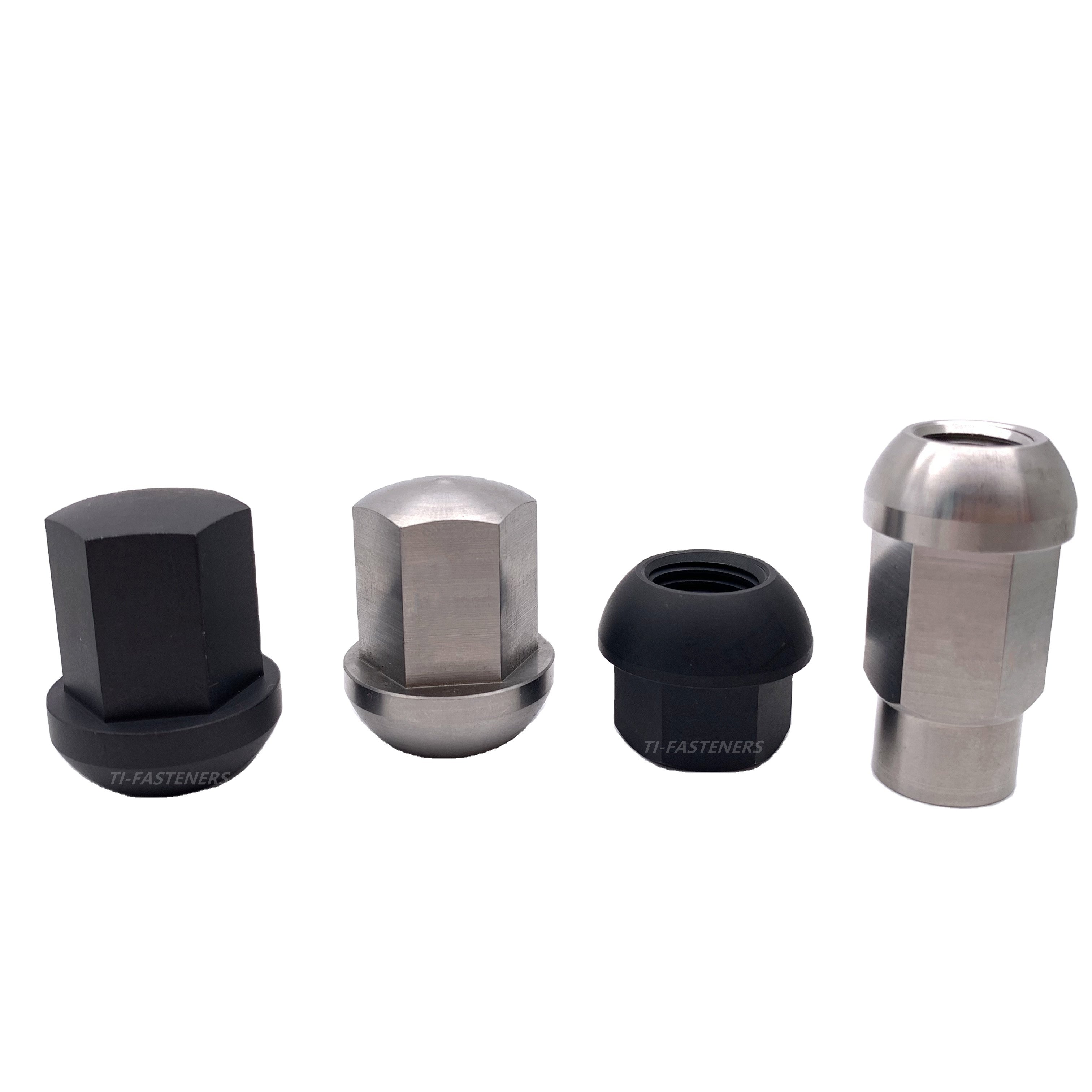 Customized CNC Machined Gr5 Titanium Wheel Lug Nut M14x1.5 Ball Seat Lug Nut and Bolt for Auto Parts Car Accessories