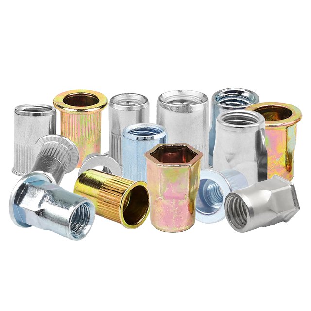 Customized Flat Countersunk Head Zinc Plated Galvanized Stainless Steel Carbon Steel Hex Self Clinching Rivet Nut for Mounting