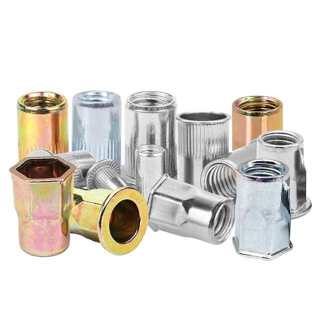 Customized Flat Countersunk Head Zinc Plated Galvanized Stainless Steel Carbon Steel Hex Self Clinching Rivet Nut for Mounting