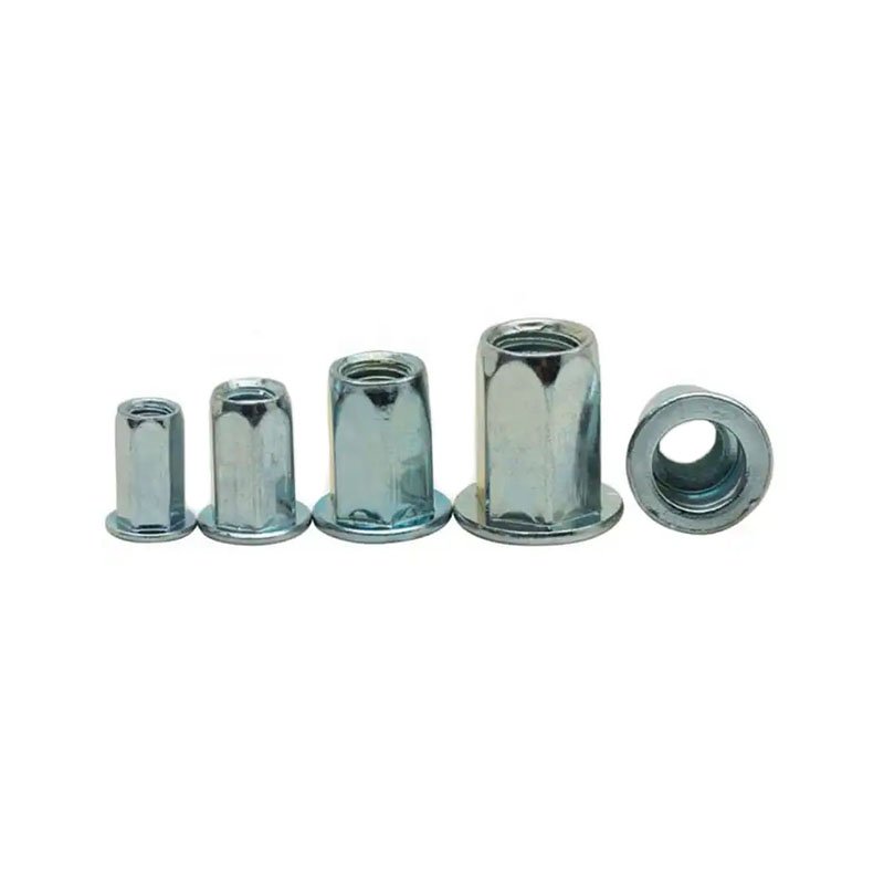 Customized Flat Countersunk Head Zinc Plated Galvanized Stainless Steel Carbon Steel Hex Self Clinching Rivet Nut for Mounting