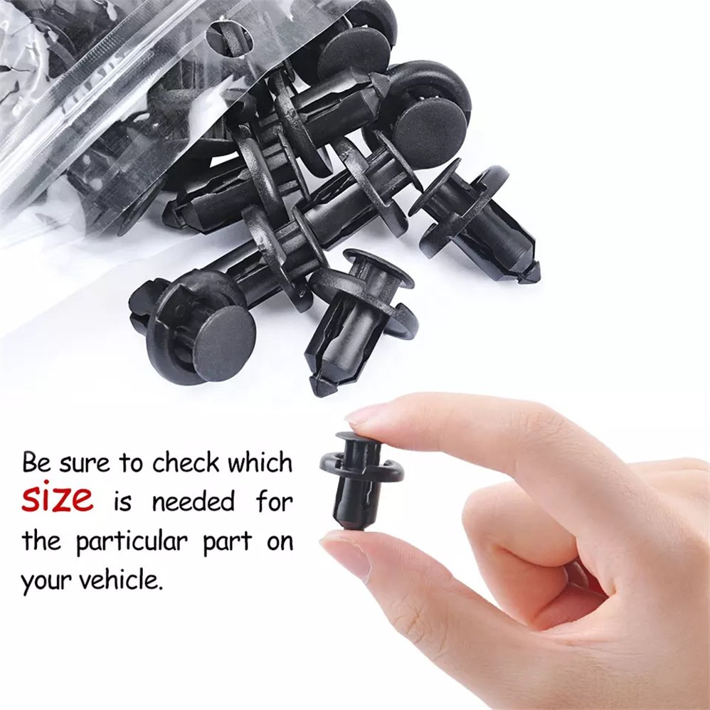 QGZ051 100PCS Bumper Clip 10mm Fender Liner Clip for Honda CR-V Accord Civic and Acura Plastic Nylon Plastic Car Clips Fastener