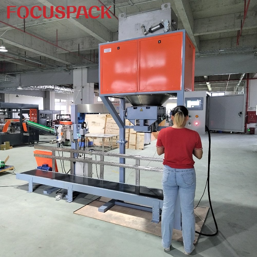 Focuspack 50kg Semi-Auto Fastener Filling Machine with Bag Sewing Machine Multi-Function Packaging System
