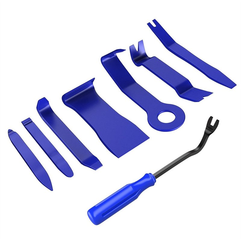 8PCS Blue Auto Trim Scratch Removal Car Audio Dash Panel Window Molding Fastener Remover Tool Kit