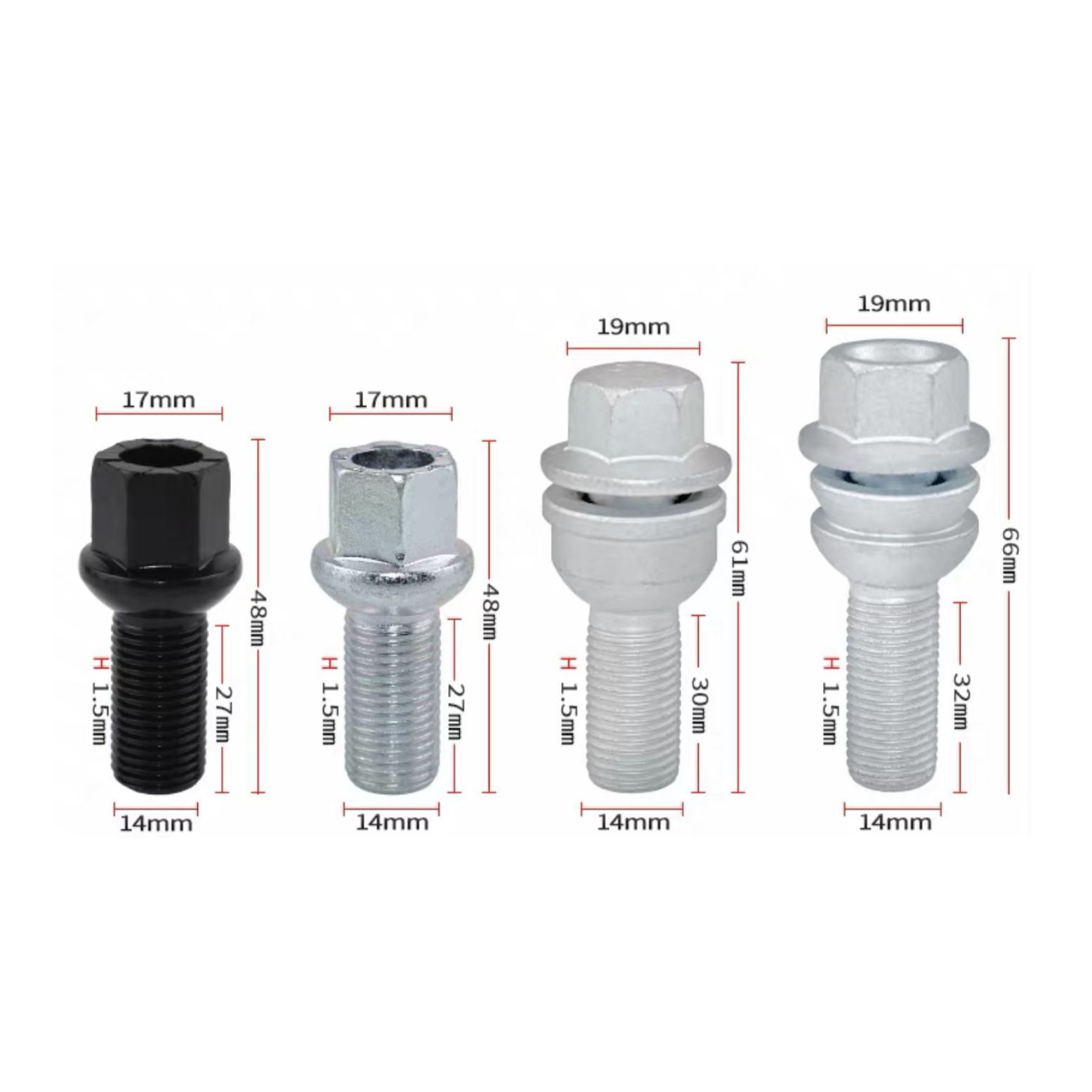 Din74361 Auto parts screw fastener auto wheel hub bolt nut for BMW 36136792152 E65 E66 E83 M 14 x 1.25 mm