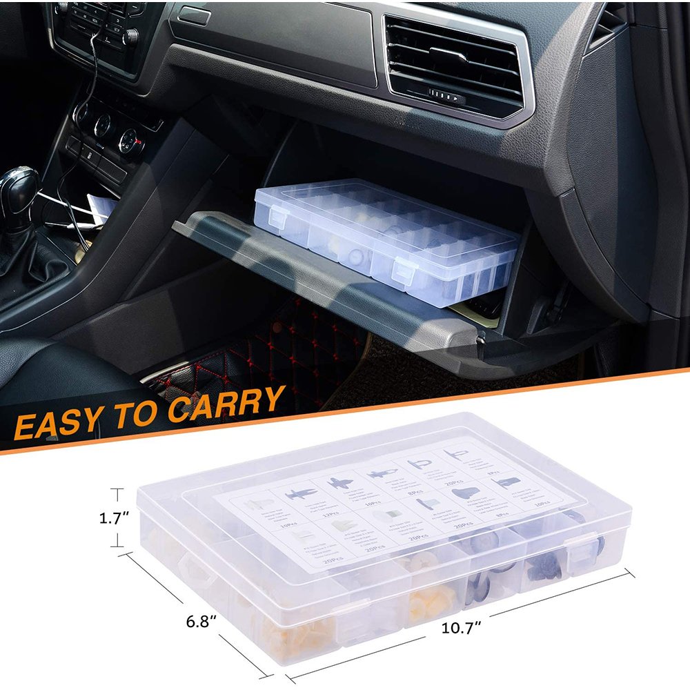 Universal Auto Body Shield Retainer Fastener Clip Assortment 123 Pieces Car Clips Fasteners Set