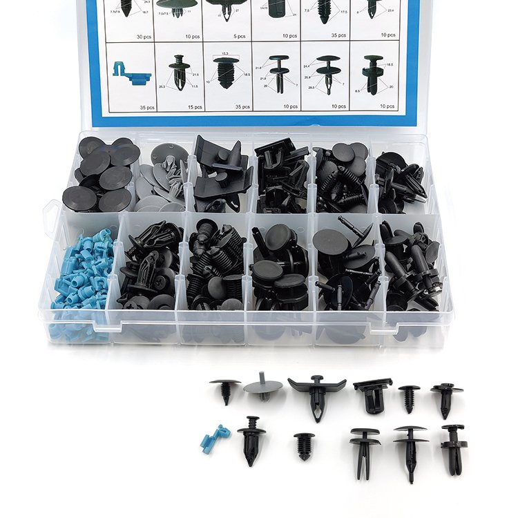 215Pcs Car Plastic Automotive Push Retainer Door Panel Trim Clips & Auto Body Fasteners Assortment Fender Rivet Bumper Kit Set