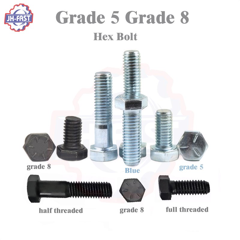 Fasteners Imperial Din933 Hex Bolts Grade 4.8 5 8 8.8 10.9 12.9 Carbon Steel High Strength Black Galvanized M12 Hex Bolt And Nut