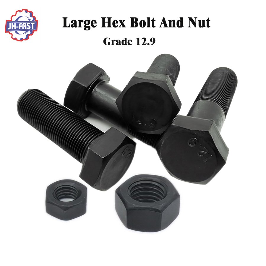 Fasteners Imperial Din933 Hex Bolts Grade 4.8 5 8 8.8 10.9 12.9 Carbon Steel High Strength Black Galvanized M12 Hex Bolt And Nut