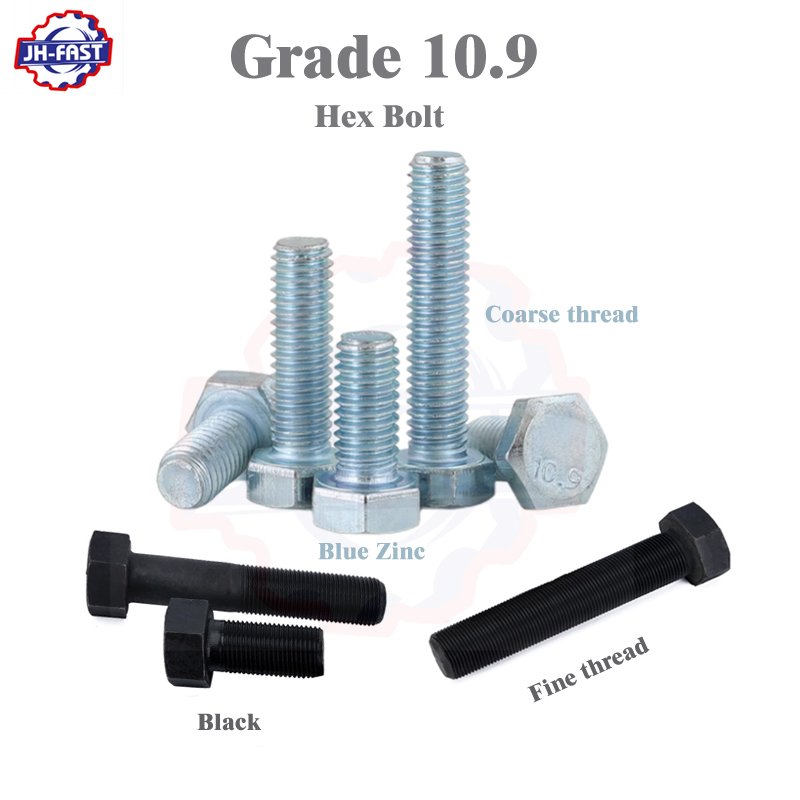 Fasteners Imperial Din933 Hex Bolts Grade 4.8 5 8 8.8 10.9 12.9 Carbon Steel High Strength Black Galvanized M12 Hex Bolt And Nut